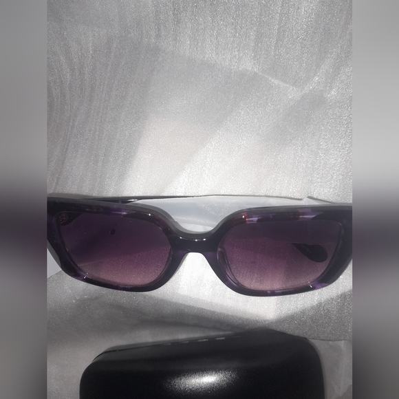 New Coach Oversized Square Sunglasses/Purple Tortoise With Case - Picture 6 of 12